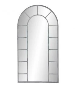 Grayson Lane 60-in L X 32-in W Traditional Arch Silver Framed Wall Mirror