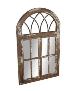 Grayson Lane 48-in L X 30-in W Farmhouse Arch Brown Framed Wall Mirror -GRAYSON LANE shop 330901914 AlternateImage5 l