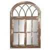Grayson Lane 48-in L X 30-in W Farmhouse Arch Brown Framed Wall Mirror
