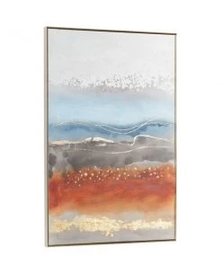 Grayson Lane Gold Wood Framed 47.38-in H x 31.5-in W Abstract Ceramic Hand-Painted Painting -GRAYSON LANE shop 330901916 AlternateImage5 l