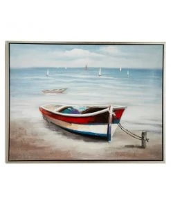 Grayson Lane Silver Wood Framed 35.5-in H x 47-in W Coastal Canvas Print