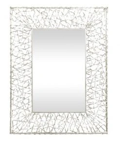 Grayson Lane 42.5-in L X 32.5-in W Industrial Rectangle Silver Framed Wall Mirror