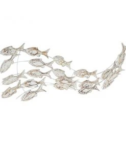 Grayson Lane 17-in H x 45-in W White Wood Coastal Fish Wall Accent
