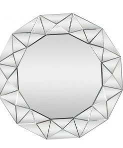 Grayson Lane 39.5-in L X 39.5-in W Glam Round Silver Framed Wall Mirror