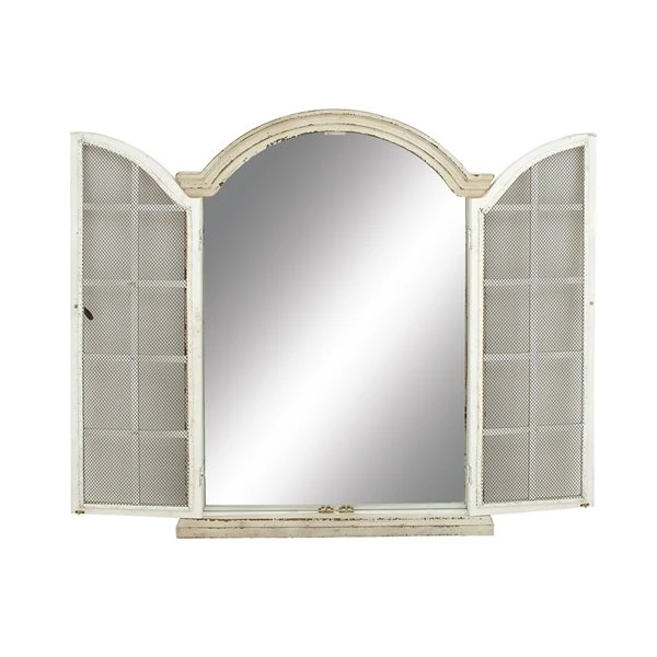Grayson Lane 45-in L X 31-in W Vintage Arch Cream Framed Wall Mirror 4 Grayson Lane 45-in L X 31-in W Vintage Arch Cream Framed Wall Mirror - Image 4
