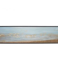 Grayson Lane Black Wood Framed 19-in H x 71-in W Birds Blue Canvas Painting