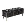 Grayson Lane Industrial Glossy Black Storage Bench