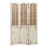 Grayson Lane 3-Panel Beige Wood Folding Country Style Room Divider