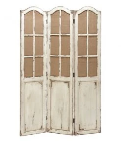 Grayson Lane 3-Panel Beige Wood Folding Country Style Room Divider
