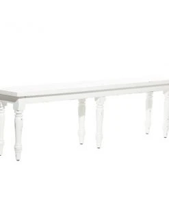 Grayson Lane Farmhouse Distressed White Accent Bench
