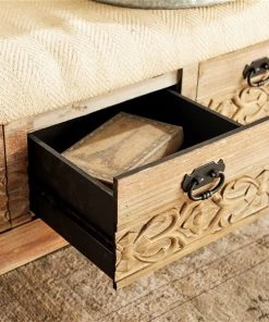 Grayson Lane Farmhouse Light Brown/Black/Beige Storage Bench -GRAYSON LANE shop 330901965 AlternateImage4 l
