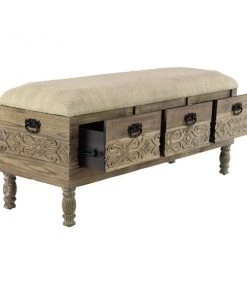 Grayson Lane Farmhouse Light Brown/Black/Beige Storage Bench -GRAYSON LANE shop 330901965 AlternateImage5 l