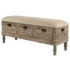 Grayson Lane Farmhouse Light Brown/Black/Beige Storage Bench