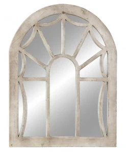 Grayson Lane 44-in L X 36-in W Vintage Arch Cream Framed Wall Mirror