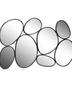 Grayson Lane 35.25-in L X 54-in W Contemporary Oval Black Framed Wall Mirror
