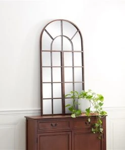 Grayson Lane 48-in L X 24-in W Traditional Arch Brown Framed Wall Mirror -GRAYSON LANE shop 330901974 AlternateImage2 l