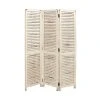 Grayson Lane 3-Panel Cream Wood Folding Farmhouse Style Room Divider