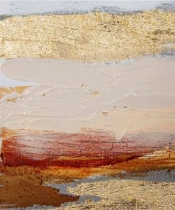 Grayson Lane Gold Wood Framed 19.75-in H x 59.13-in W Abstract Canvas Hand-Painted Painting -GRAYSON LANE shop 330901990 AlternateImage4 l