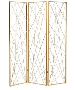 Grayson Lane 3-Panel Gold Metal Folding Glam Style Room Divider