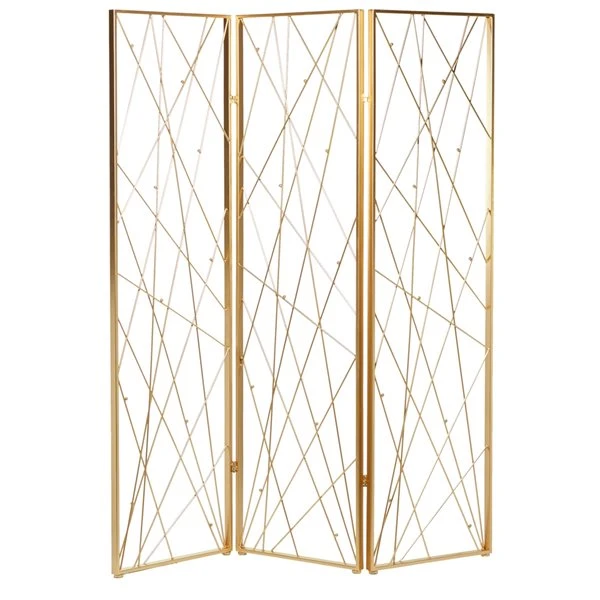 Grayson Lane 3-Panel Gold Metal Folding Glam Style Room Divider 1 Grayson Lane 3-Panel Gold Metal Folding Glam Style Room Divider