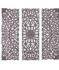 Grayson Lane 72-in H x 23.88-in W Grey Wood Traditional Floral and Botanical Wall Accent - 3-Pack