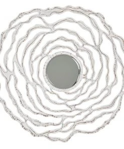 Grayson Lane 45-in L X 45-in W Coastal Round White Framed Wall Mirror