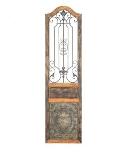 Grayson Lane 72-in H x 19-in W Brown Wood and Metal Ornamental Wall Accent