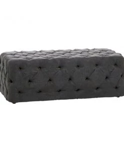 Grayson Lane Vintage Grey Tufted Wood Accent Bench
