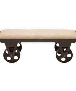 Grayson Lane Industrial Beige Accent Bench