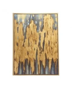 Grayson Lane Gold Wood Framed 47-in H x 36-in W Abstract Brown Canvas Painting