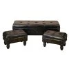 Grayson Lane Industrial Dark Brown/Maroon Storage Bench - Set of 3