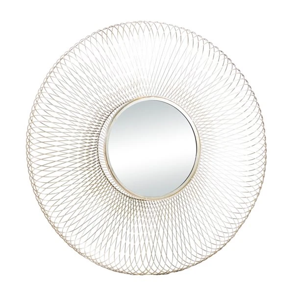 Grayson Lane 40-in L X 40-in W Modern Round Gold Framed Wall Mirror 4 Grayson Lane 40-in L X 40-in W Modern Round Gold Framed Wall Mirror - Image 4