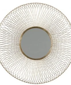 Grayson Lane 40-in L X 40-in W Modern Round Gold Framed Wall Mirror