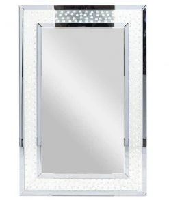 Grayson Lane 47.25-in L X 31.5-in W Glam Rectangle Blue Framed Wall Mirror