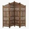 Grayson Lane 4-Panel Brown Wood Traditional Style Folding Room Divider