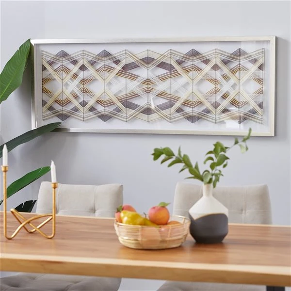 Grayson Lane Silver Wood Framed 59.5-in H x 22-in W Abstract Canvas Hand-Painted 3D Art 2 Grayson Lane Silver Wood Framed 59.5-in H x 22-in W Abstract Canvas Hand-Painted 3D Art - Image 2