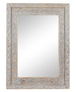 Grayson Lane 48-in L X 35.5-in W Vintage Rectangle Brown Framed Wall Mirror