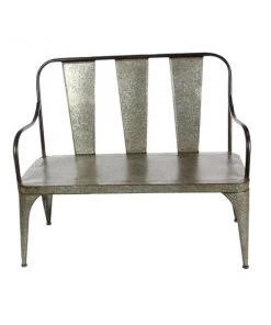Grayson Lane Farmhouse Silver Accent Bench
