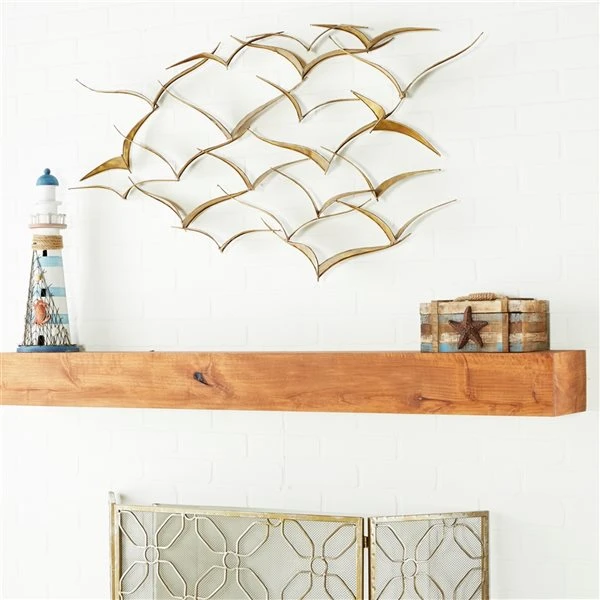 Grayson Lane 21-in H x 47-in W Gold Metal Coastal Birds Wall Accent 2 Grayson Lane 21-in H x 47-in W Gold Metal Coastal Birds Wall Accent - Image 2