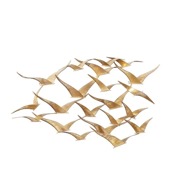 Grayson Lane 21-in H x 47-in W Gold Metal Coastal Birds Wall Accent 4 Grayson Lane 21-in H x 47-in W Gold Metal Coastal Birds Wall Accent - Image 4