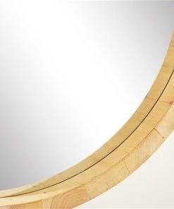 Grayson Lane 39.5-in L X 39.5-in W Natural Round Brown Framed Wall Mirror -GRAYSON LANE shop 330902041 AlternateImage3 l