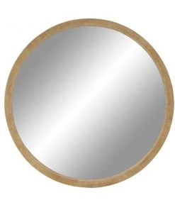 Grayson Lane 39.5-in L X 39.5-in W Natural Round Brown Framed Wall Mirror