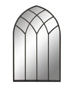 Grayson Lane 48-in L X 29.88-in W Traditional Arch Black Framed Wall Mirror