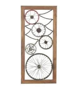 Grayson Lane 47-in H x 22-in W Brown Recycle Teak Wood Industrial Wall Accent