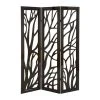 Grayson Lane 3-Panel Black Wood Folding Eclectic Style Room Divider