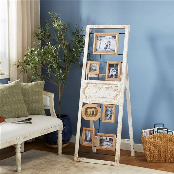 Grayson Lane Vintage Brown Wood Wall Photo Frame with White Distressed Finish (4-in x 6-in) 2 Grayson Lane Vintage Brown Wood Wall Photo Frame with White Distressed Finish (4-in x 6-in) - Image 2