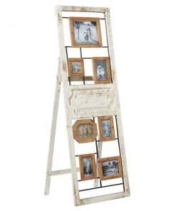 Grayson Lane Vintage Brown Wood Wall Photo Frame with White Distressed Finish (4-in x 6-in)