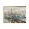 Grayson Lane Gold Wood Framed 36-in H x 47-in W Cityscape Light Brown Canvas Painting