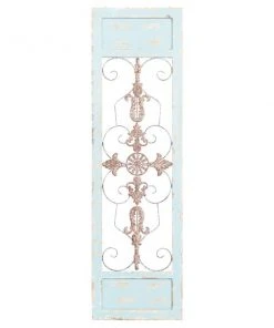 Grayson Lane 47-in H x 14-in W Turquoise Wood and Metal Farmhouse/Rustic Ornamental Wall Accent
