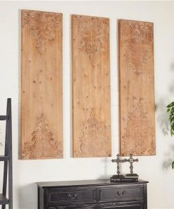 Grayson Lane Brown Wood Framed 55-in H x 15.5-in W Abstract Wood Wall Panel -GRAYSON LANE shop 330902072 AlternateImage3 l